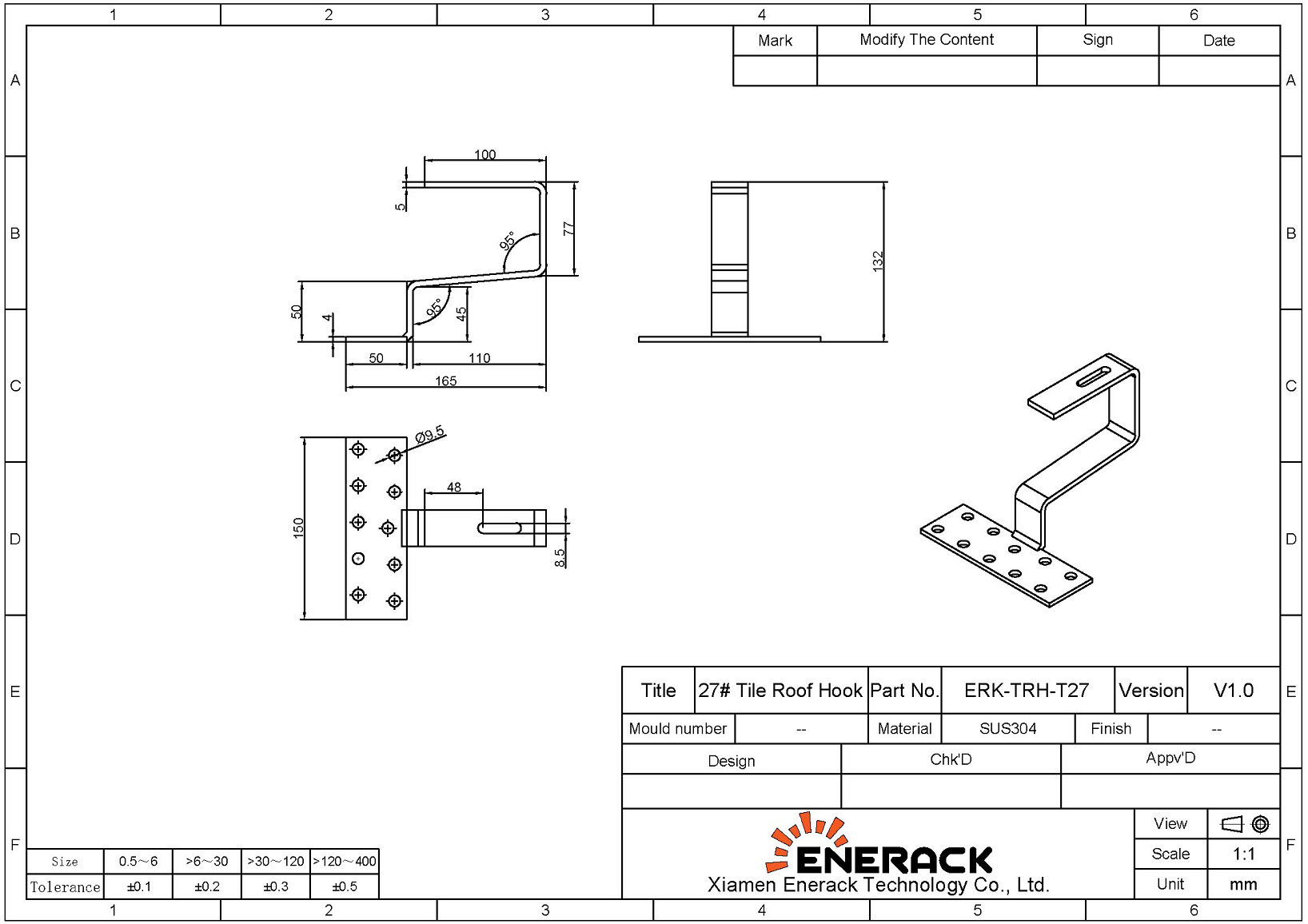 Tile roof hook