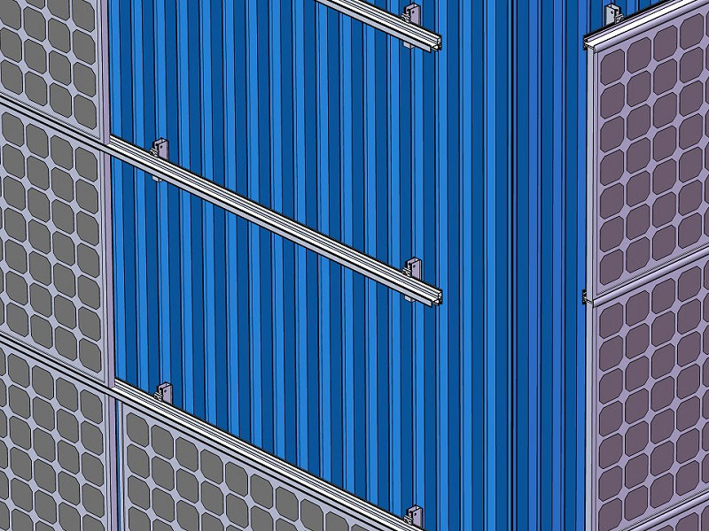 Solar sheet metal facade system