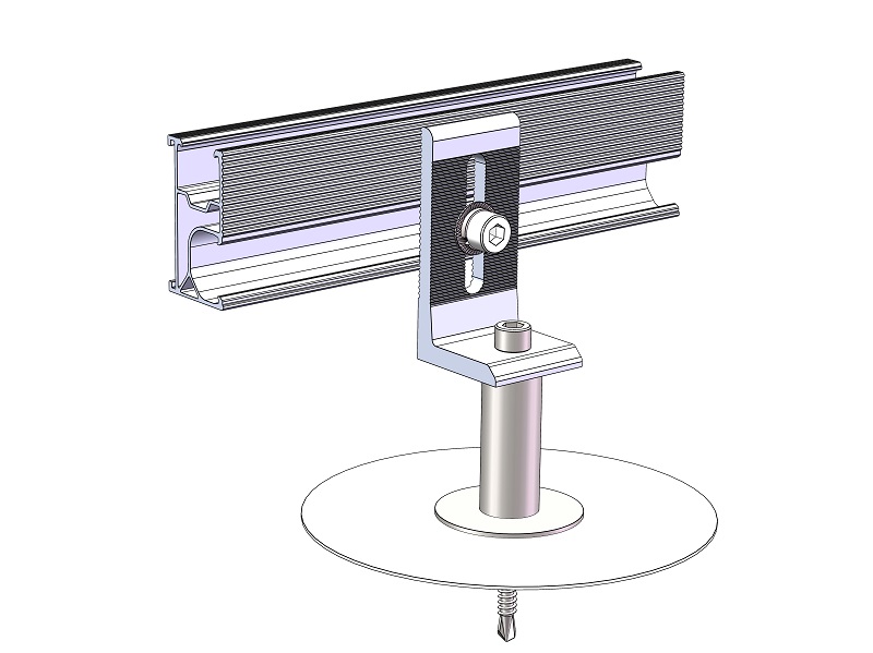ERK-TPO Double-threaded fixed TPO roof PV mounting bracket