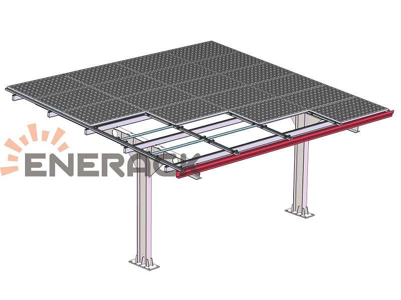 Sistema de cochera solar impermeable de acero al carbono