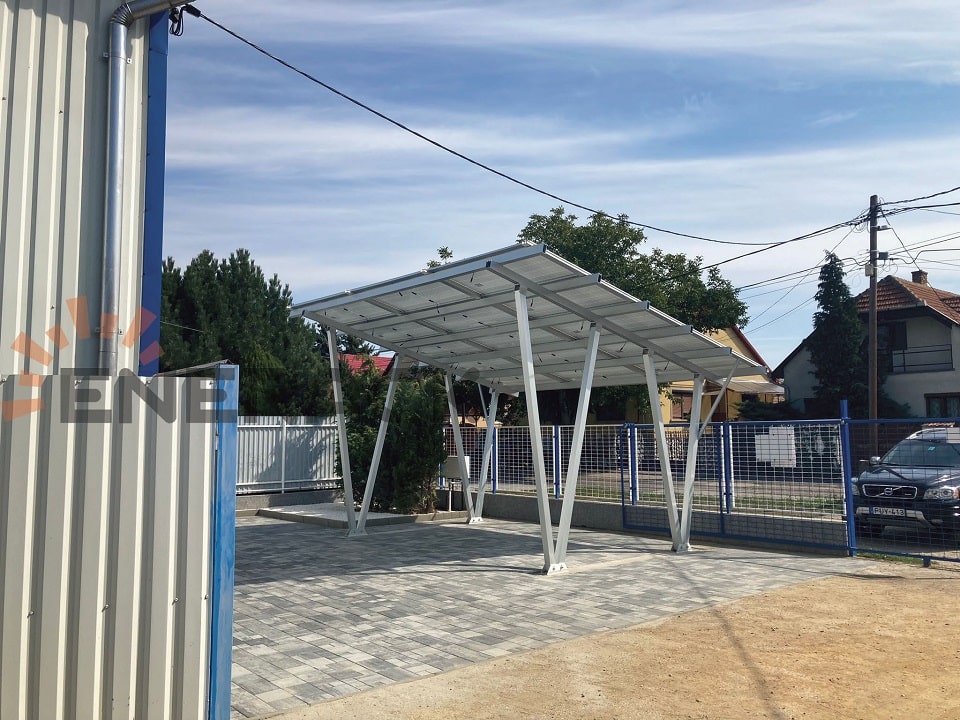Sistema de montaje solar para cochera a prueba de agua de 6.5KW en Hungría